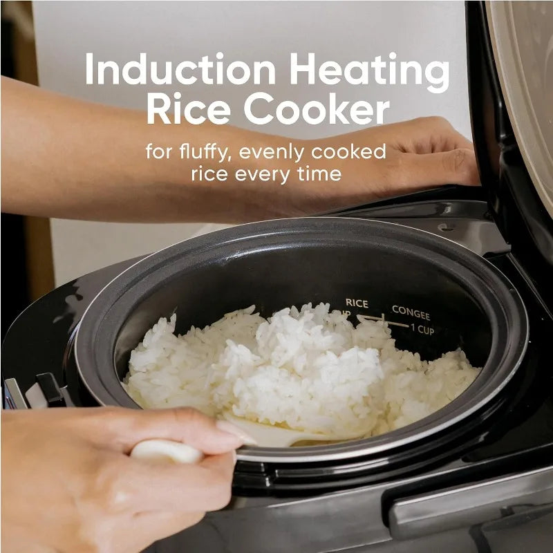 IH103 Pressure Induction Heating Rice Cooker and Warmer, 6 cup - Japan style - IH Technology with Steamer (1.5L)