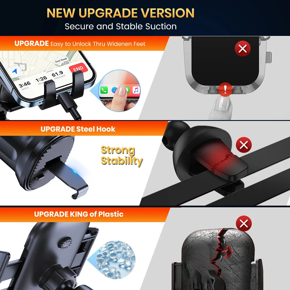 TOPK Car Phone Holder Mount Air Vent Upgrade Auto-Locking Hook Clip