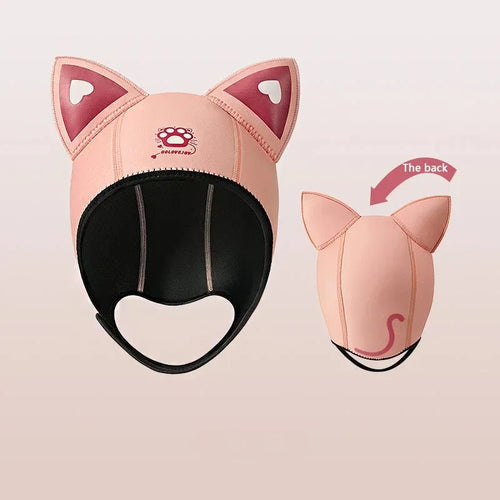 Cat Ears Diving Hood 3mm Neoprene Wetsuit Hood Cute Women Swim Cap for