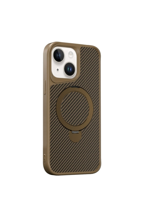 iPhone 14 Plus Case Carbon Fiber with Magnet, 360 Rotating Stand,