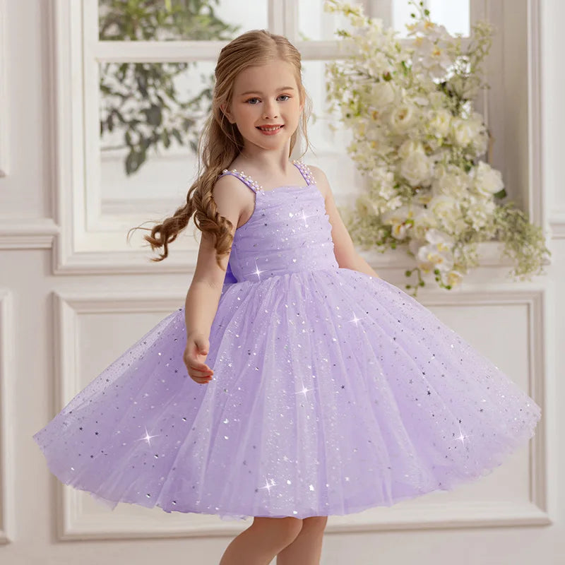 Girls Party Dress kids Elegant White Bridesmaid Dresses Wedding Prom Gown Birthday Party Luxury Evening Dress For Little Girls