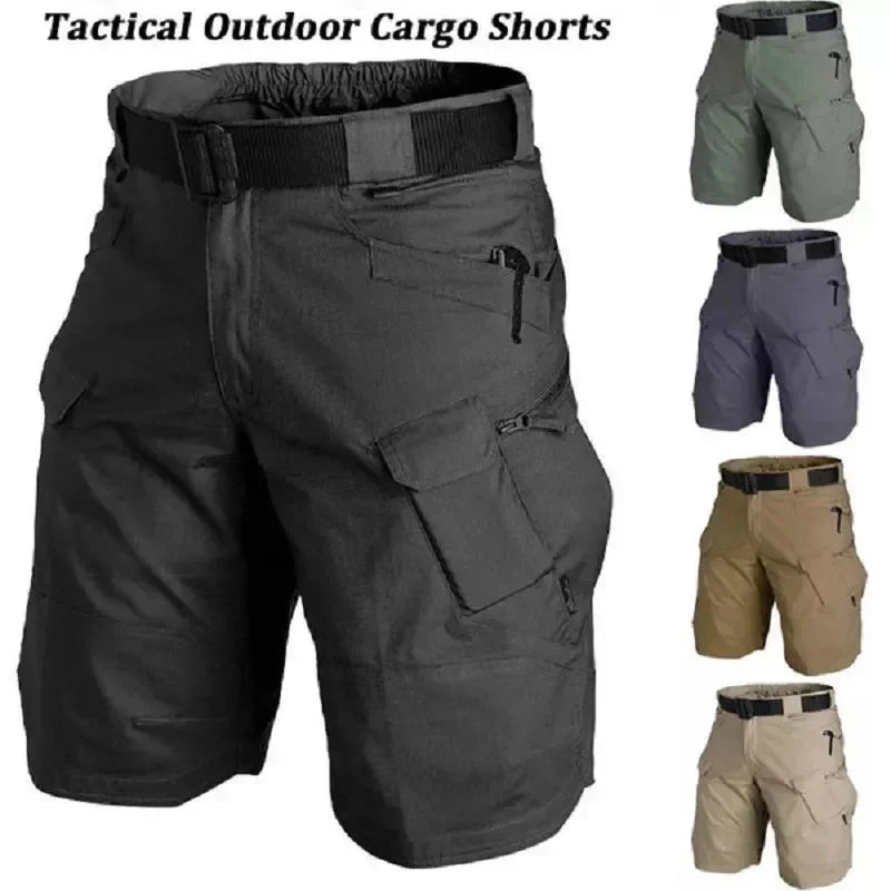 Summer Outdoor Tactical Cargo Shorts for Men - Waterproof, Multi-Pocket, Plus Size Hiking and Camping Urban Shorts