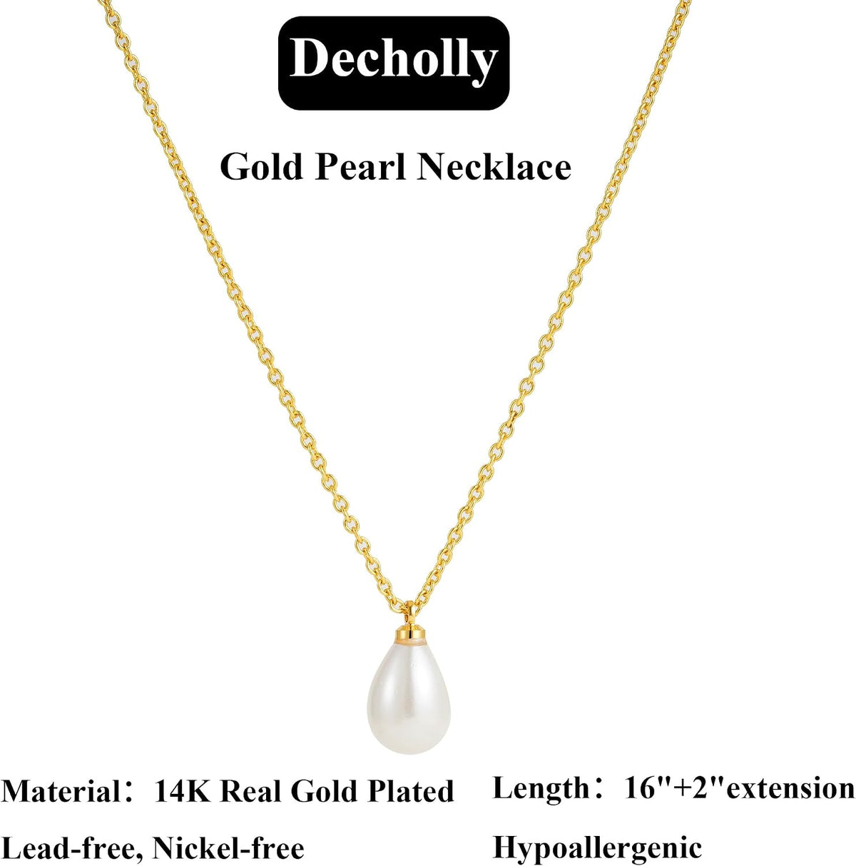 Gold Pearl Necklaces for Women Trendy Wedding Bridesmaid Jewelry Gifts