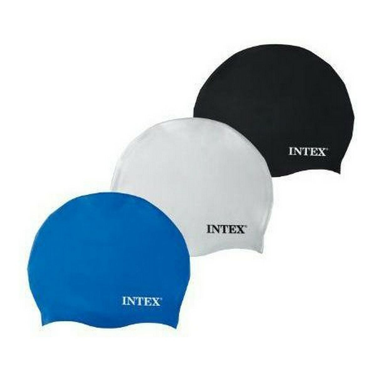 Swimming Cap Intex 55991 Silicone Black Blue White + 8 Years