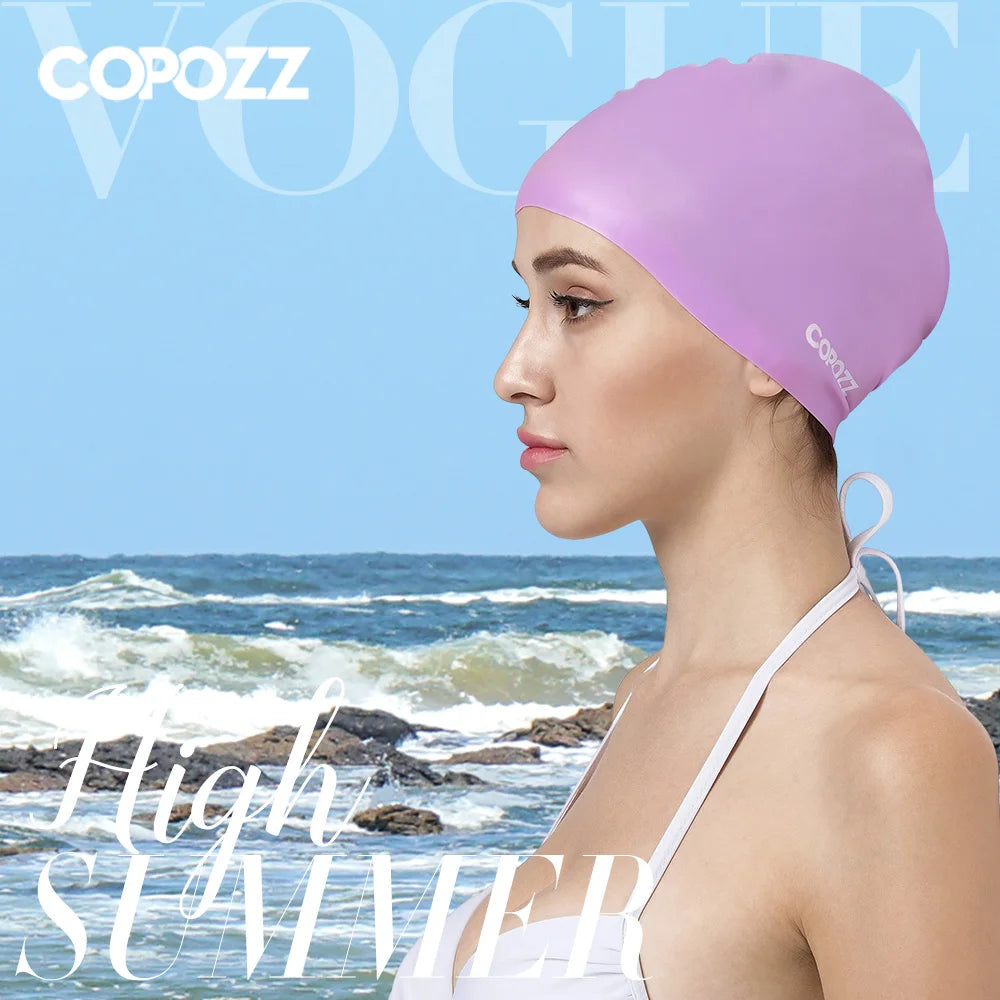 Copozz Men Elastic Swimming Hat  Large Size Swimming Wear Professional