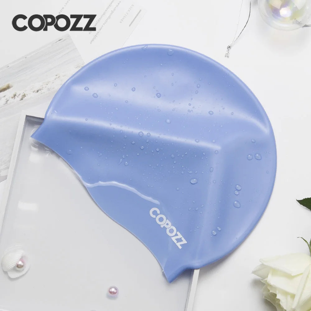 Copozz Men Elastic Swimming Hat  Large Size Swimming Wear Professional