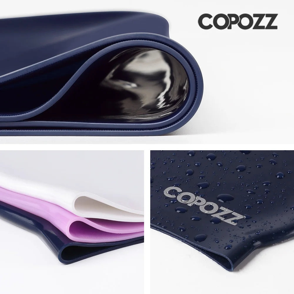 Copozz Men Elastic Swimming Hat  Large Size Swimming Wear Professional