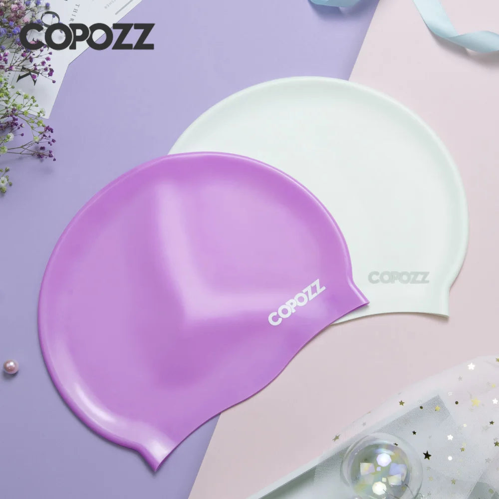 Copozz Men Elastic Swimming Hat  Large Size Swimming Wear Professional