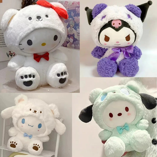 =New Kawaii 25cm Sanrio Plush Toy Jade Dog Kuromi Dressing Doll Doll