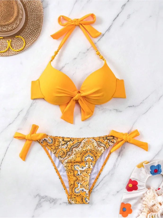 Sexy Push Up Bikini 2024 Women Swimsuit Two Piece Swimwear Female