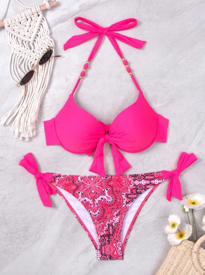 Sexy Push Up Bikini 2024 Women Swimsuit Two Piece Swimwear Female