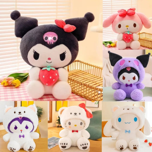 **New Kawaii 25cm Sanrio Plush Jade Dog Kuromi Dressing Doll Cute