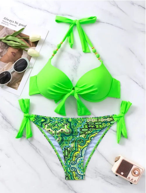 Sexy Push Up Bikini 2024 Women Swimsuit Two Piece Swimwear Female