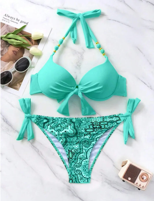 Sexy Push Up Bikini 2024 Women Swimsuit Two Piece Swimwear Female