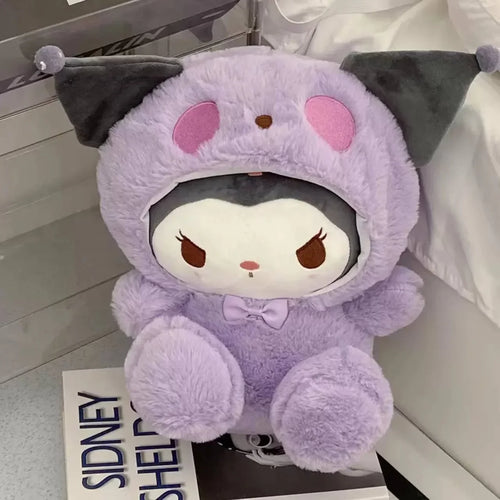 =New Kawaii 25cm Sanrio Plush Toy Jade Dog Kuromi Dressing Doll Doll