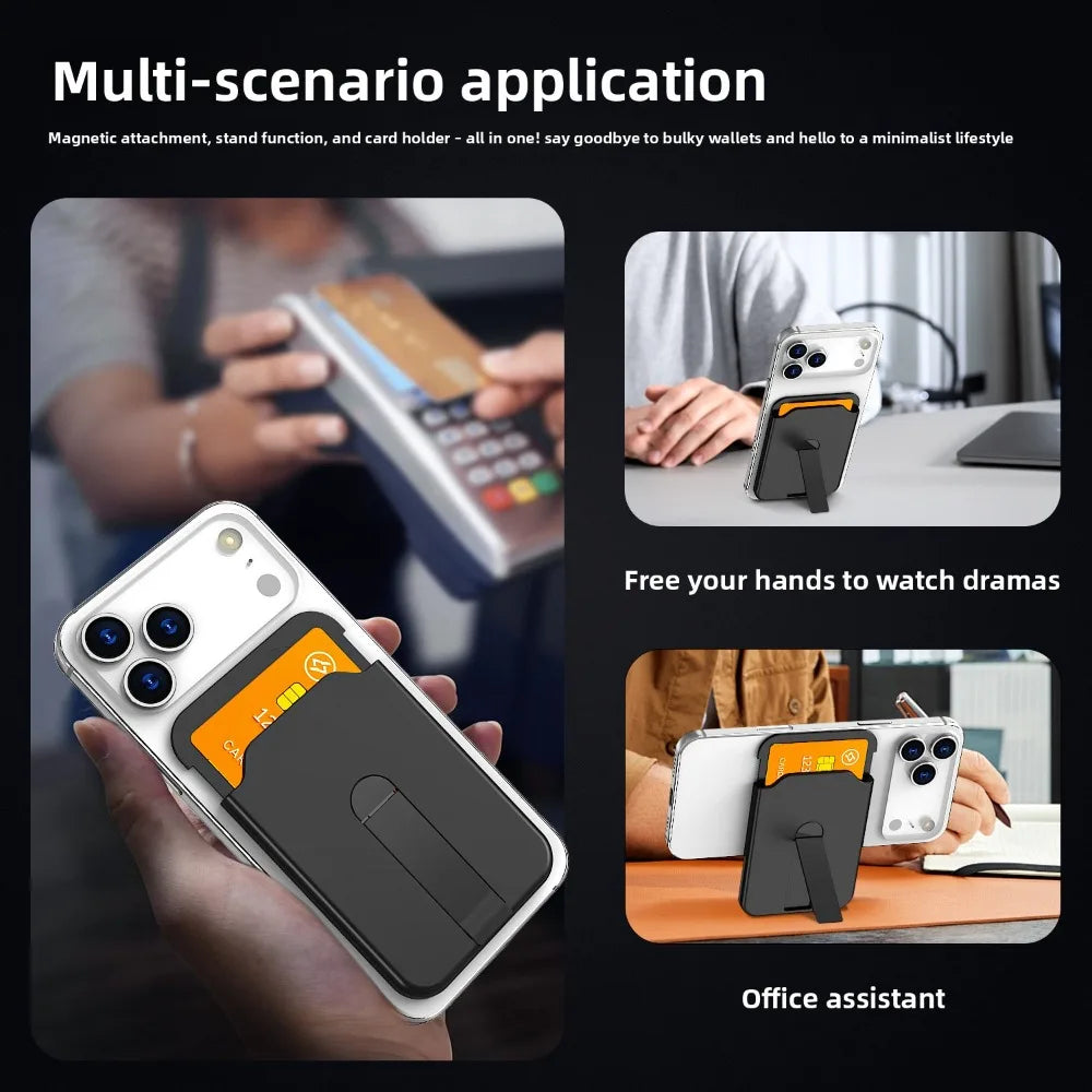For Magsafe Magnetic Wallet Case Phone Stand Credit Card Holder for