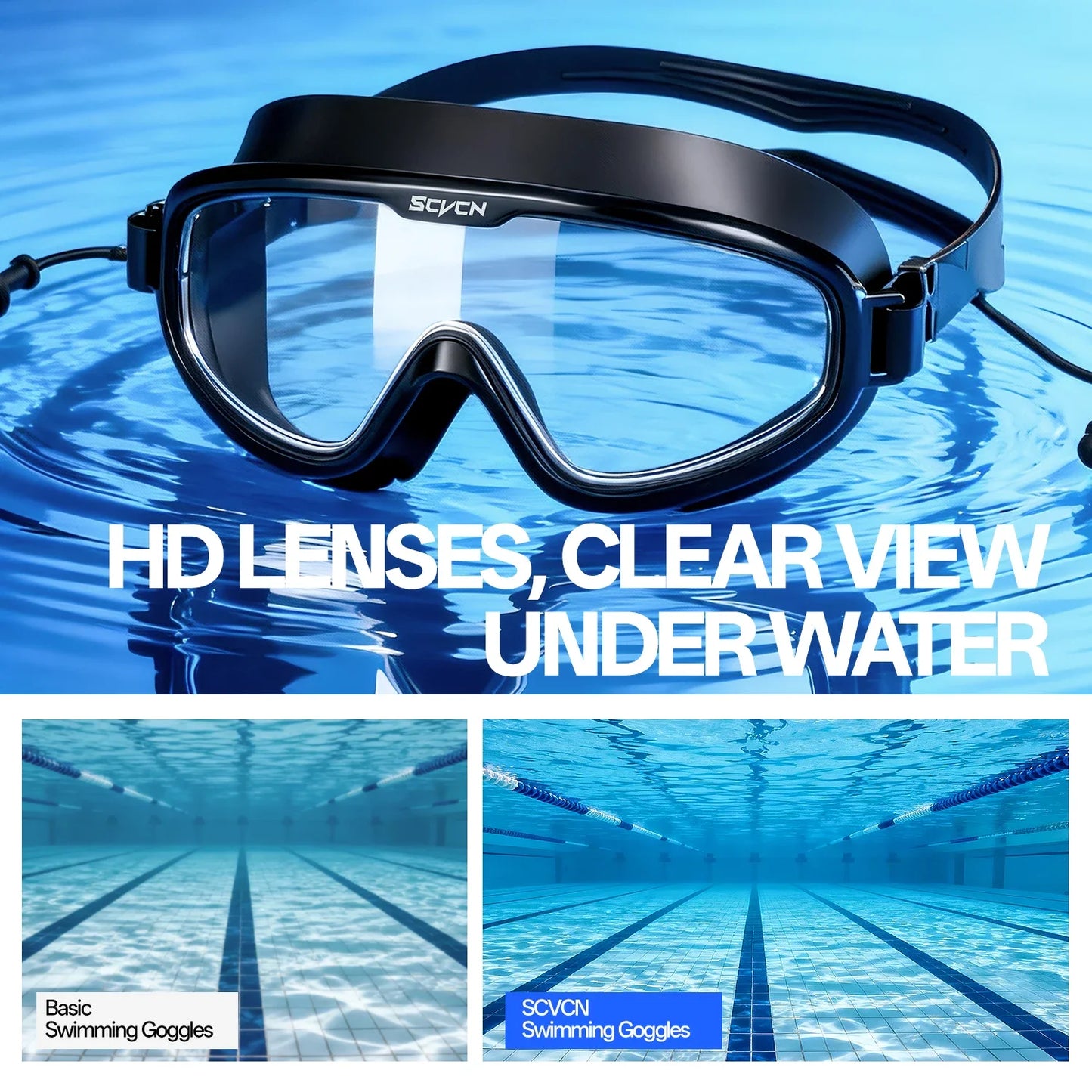 SCVCN Swimming Goggles Professional Surfing Competition Beach