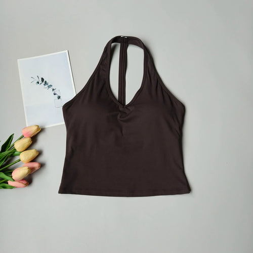 Sports Bra Women's V-neck Halter Neck Beautiful Back Push-up Yoga Vest
