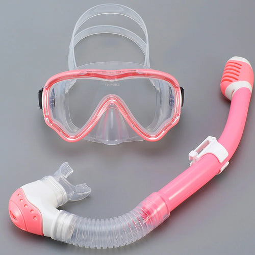 Kids Diving Mask Snorkel Set Swimming Goggles Tempered Glass Panoramic