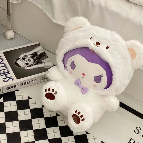 =New Kawaii 25cm Sanrio Plush Toy Jade Dog Kuromi Dressing Doll Doll