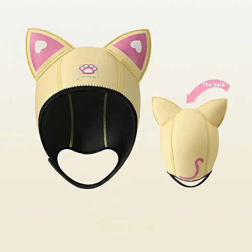 Cat Ears Diving Hood 3mm Neoprene Wetsuit Hood Cute Women Swim Cap for