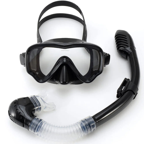 Kids Diving Mask Snorkel Set Swimming Goggles Tempered Glass Panoramic