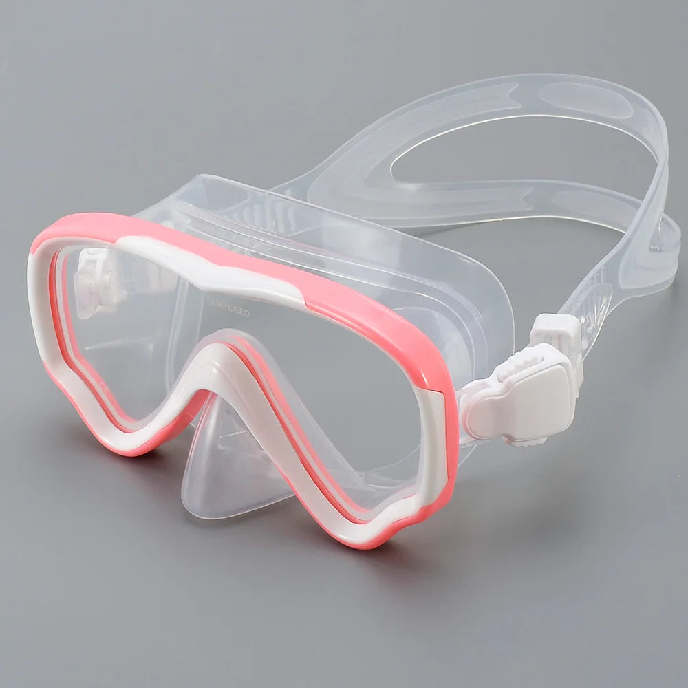 Kids Diving Mask Snorkel Set Swimming Goggles Tempered Glass Panoramic