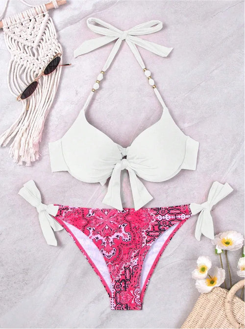 Sexy Push Up Bikini 2024 Women Swimsuit Two Piece Swimwear Female