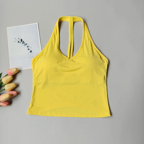 Sports Bra Women's V-neck Halter Neck Beautiful Back Push-up Yoga Vest