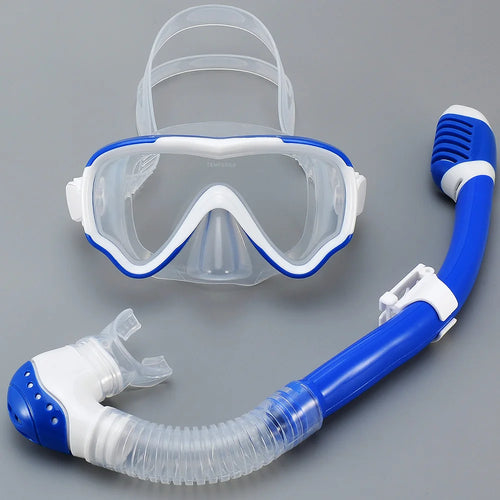 Kids Diving Mask Snorkel Set Swimming Goggles Tempered Glass Panoramic