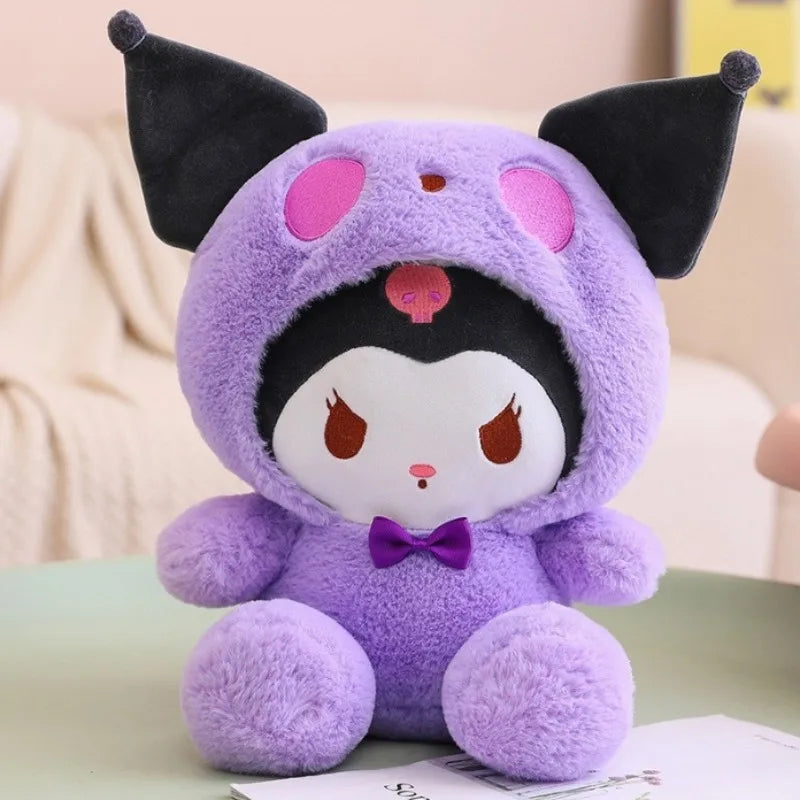**New Kawaii 25cm Sanrio Plush Jade Dog Kuromi Dressing Doll Cute