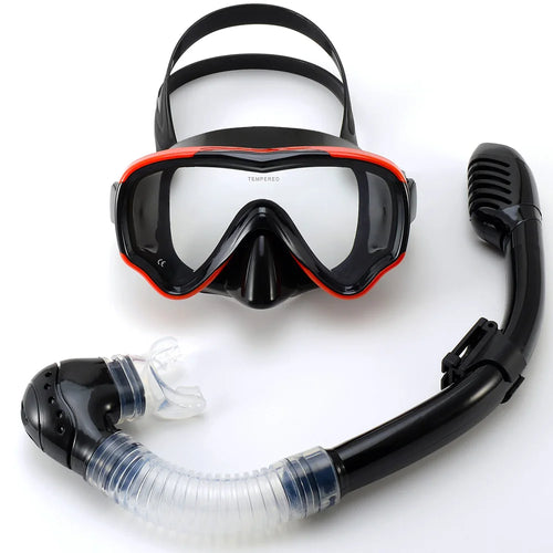 Kids Diving Mask Snorkel Set Swimming Goggles Tempered Glass Panoramic