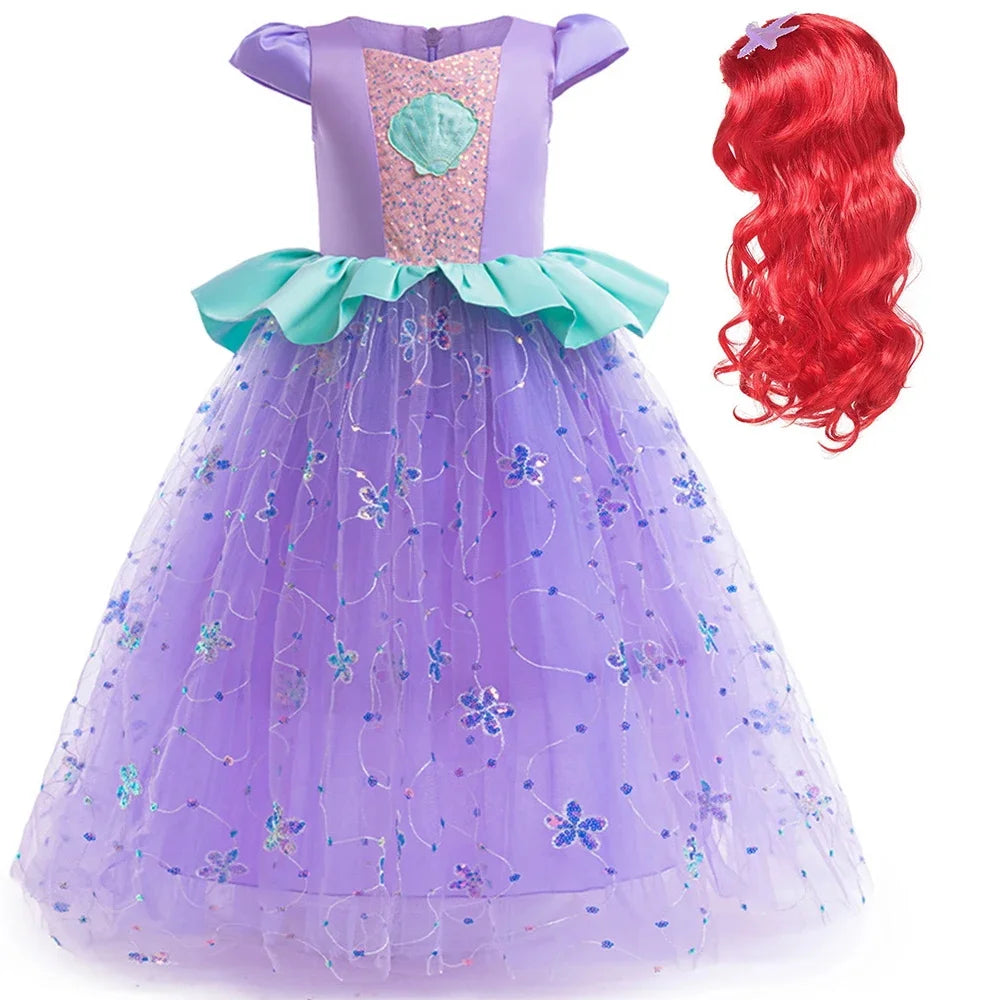 Mermaid Cosplay Costume For Girls Party Dresses Elegant Perform Girl Princess Dress Children Dresses Kids Birthday Prom Dress