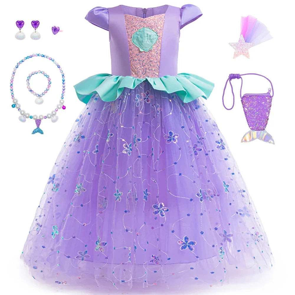 Mermaid Cosplay Costume For Girls Party Dresses Elegant Perform Girl Princess Dress Children Dresses Kids Birthday Prom Dress
