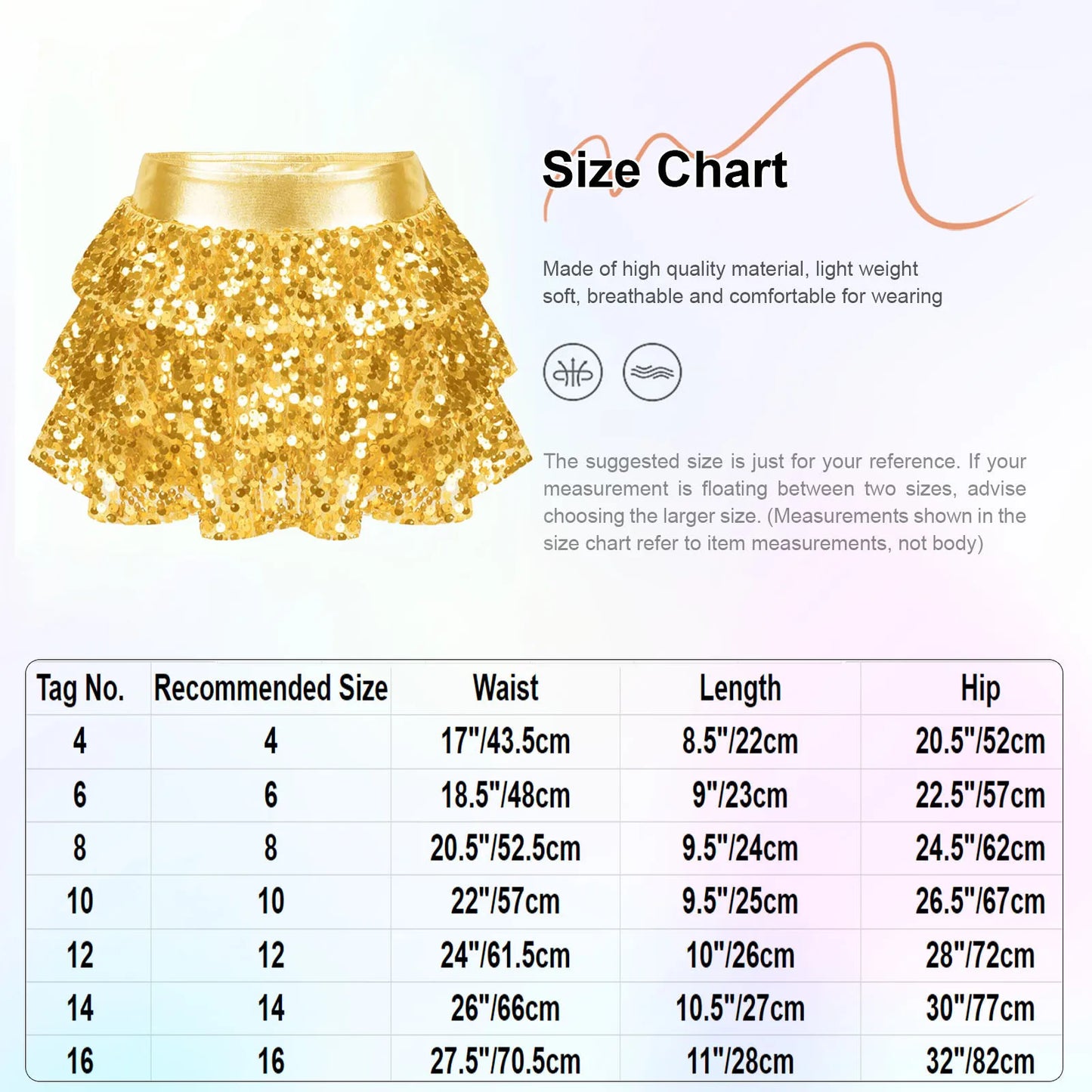 Girls Metallic Culottes Dance Skirt 2025 Kids Shiny Sequins Elastic Waistband Tiered Ruffled Skirted Birthday Party Costume