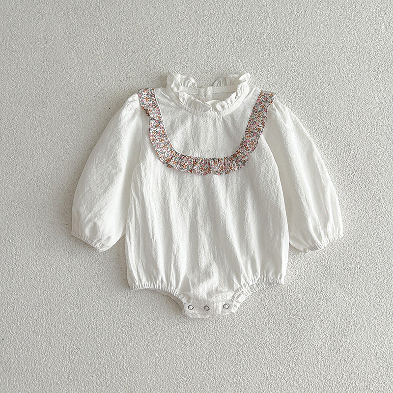 Floral Pattern Pullover Autumn Dress And One Piece Bodysuit