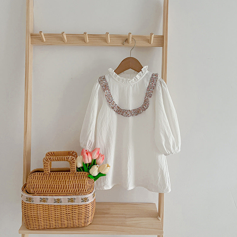 Floral Pattern Pullover Autumn Dress And One Piece Bodysuit